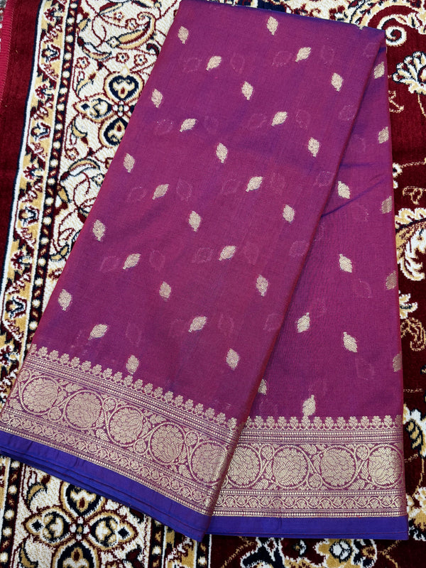 Boota Jangala Silk Saree – Royal Purple Zari Woven Traditional Saree
