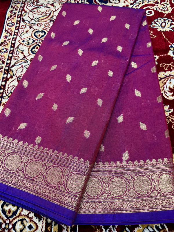 Boota Jangala Silk Saree – Royal Purple Zari Woven Traditional Saree