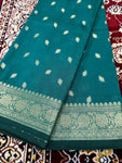 Boota Jangala Silk Saree – Rich Green Woven Zari Border Traditional Saree