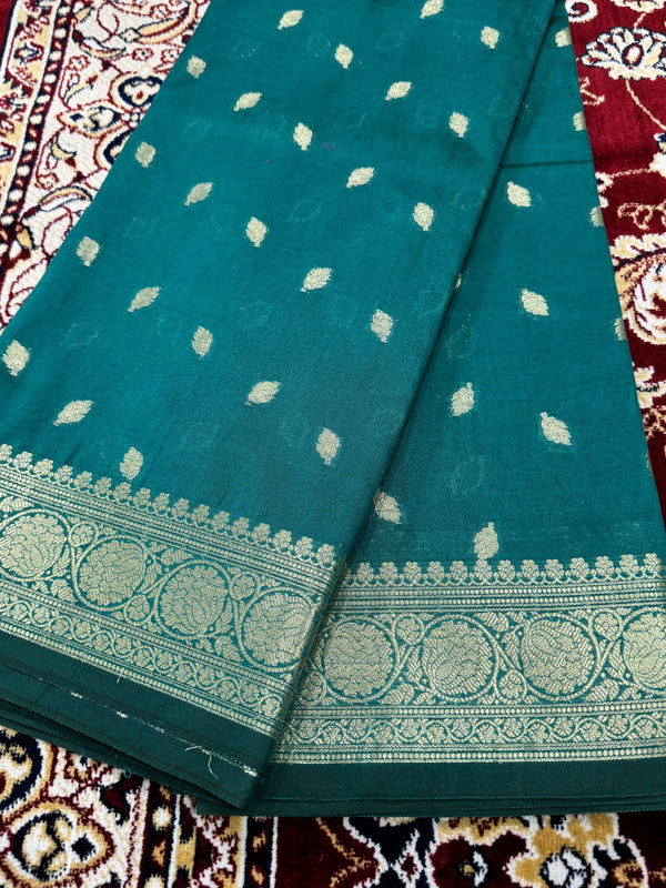 Boota Jangala Silk Saree – Purple Woven Zari Border Traditional Saree