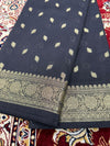 Boota Jangala Silk Saree – Royal Black Woven Zari Border Traditional Saree