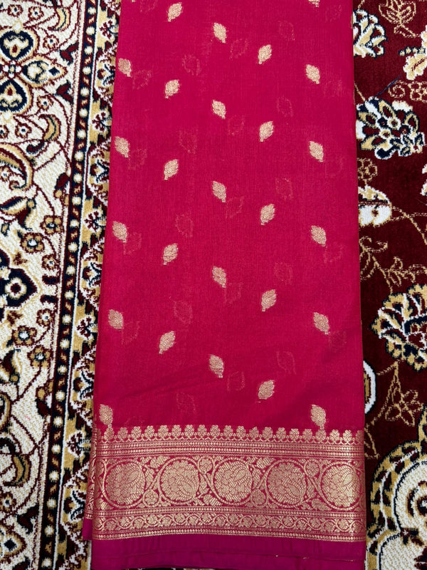 Boota Jangala Silk Saree – Cherry Red Zari Woven Traditional Saree