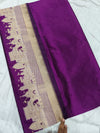 Magenta Gold PURE Katan Ghat Silk Banarasi Saree
