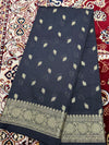 Boota Jangala Silk Saree – Royal Black Woven Zari Border Traditional Saree